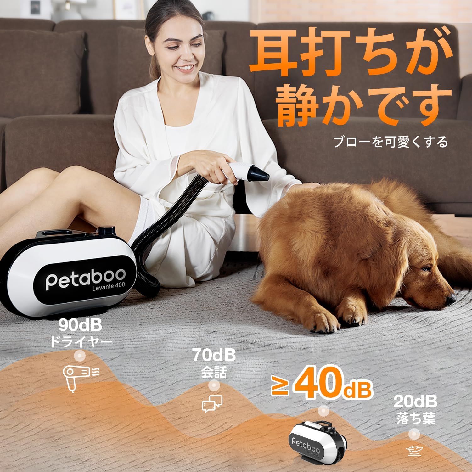 犬 ドライヤー, ペット ドライヤー 大風量 騒音低減 L400